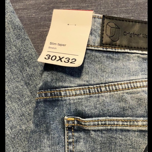 Original Use Jeans Mens Slim Fit Taper Jeansantique Blue 3 X